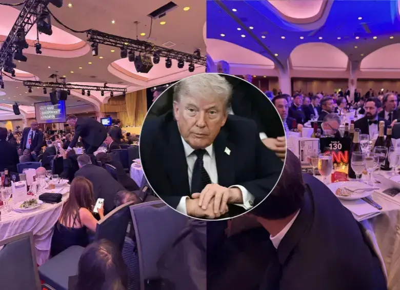 El presidente de Estados Unidos, Donald Trump, habló sobre el tiroteo ocurrido este 25 de abril de 2026 en la cena anual de la Asociación de Corresponsales de la Casa Blanca. FOTO: LAGO KARI Y AFP 