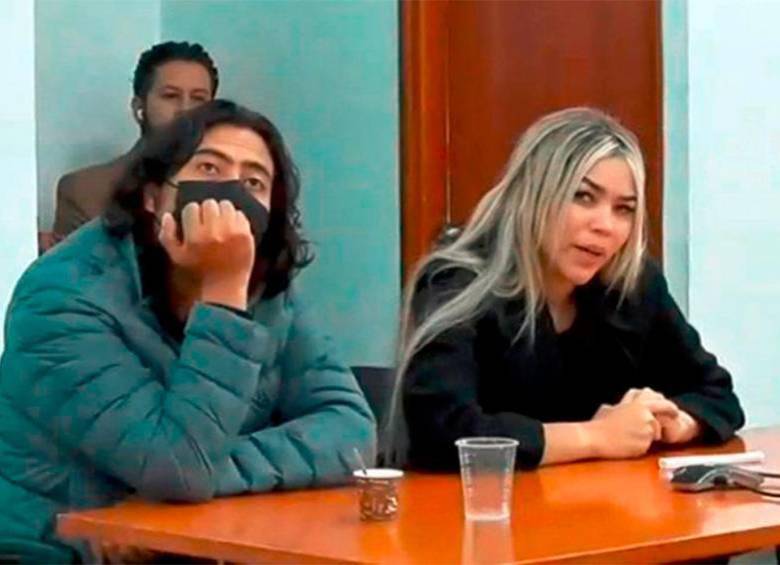 Nicolás Petro y Day Vásquez en la audiencia. FOTO: CAPTURA DE VIDEO