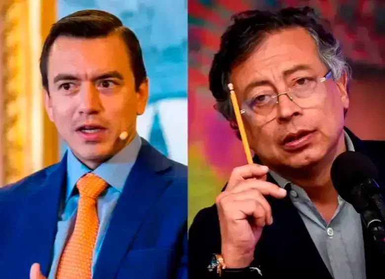 Daniel Noboa y Gustavo Petro. FOTO GETTY Y COLPRENSA