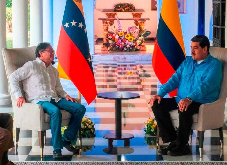 El presidente Gustavo Petro y su homólogo venezolano, Nicolás Maduro. FOTO: CORTESÍA