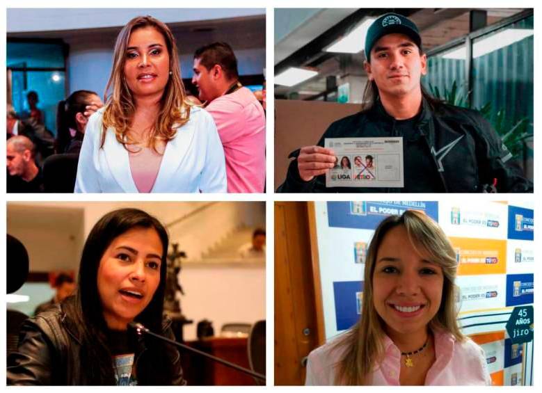 Los concejales sancionados por la decisión del CD fueron Lina García, Albert Corredor, María Paulina Aguinaga y Nátaly Vélez. FOTO: EL COLOMBIANO
