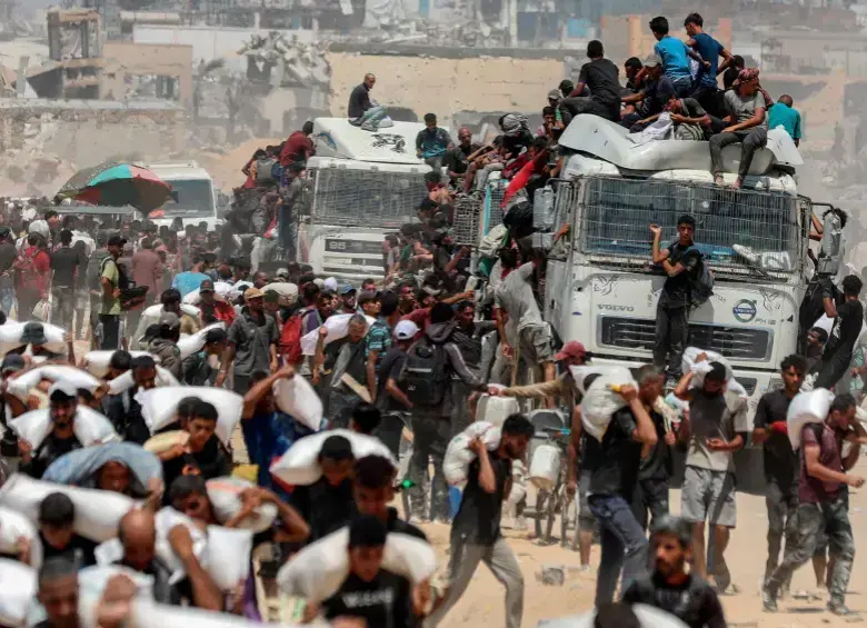 Los habitantes de Gaza sufren hambruna y violencia. Foto: Xinhua