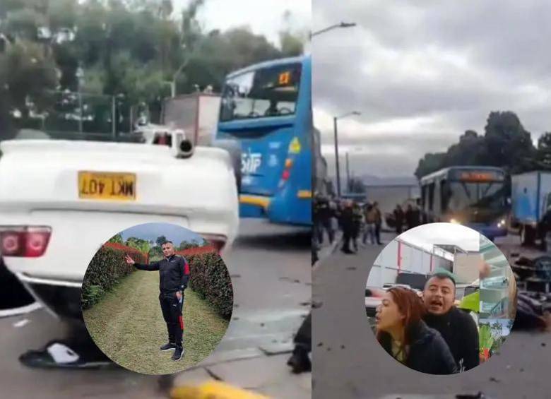 El accidente en la avenida Mutis dejó dos motociclistas muertos y tres personas heridas la madrugada del 31 de octubre en el occidente de Bogotá. FOTO: redes sociales. 