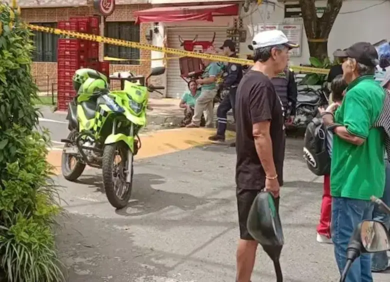 El crimen ocurrió en esta carnicería ubicada en el barrio Olaya Herrera de Caldas. FOTO: TOMADA DE REDES SOCIALES