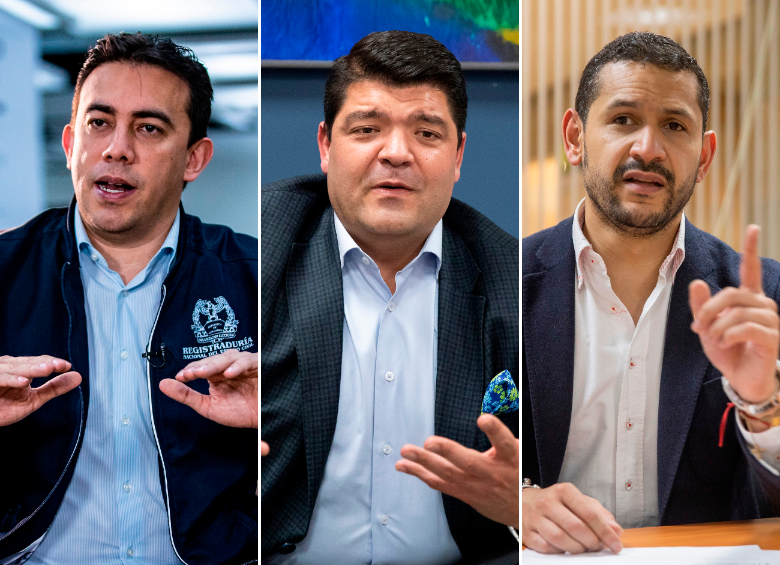 El Registrador Nacional aseguró que esta semana se contratará la auditoría internacional; Juan Diego Gómez, presidente del Senado pidió que suspendan a Vega; y el ministro Daniel Palacios dijo que no le compete al Gobierno suspenderlo. FOTOS EL COLOMBIANO