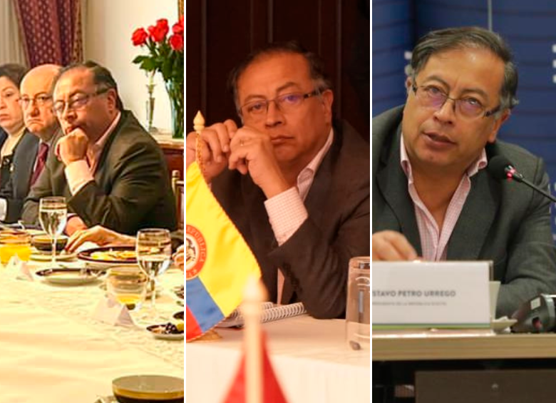 Los últimos eventos en los que apareció el presidente electo, Gustavo Petro, entre el jueves 28 y el viernes 29 de julio. FOTO CORTESÍA Y COLPRENSA