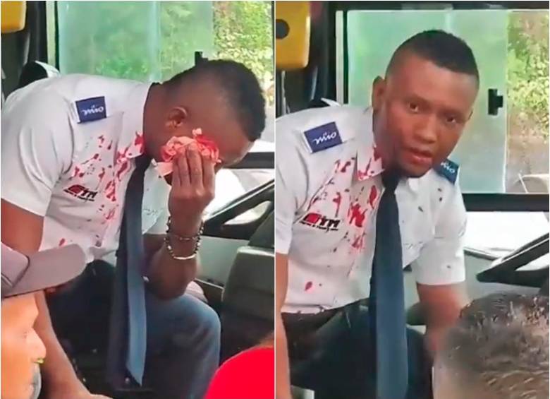 El hombre que cometió la agresión contra el conductor del MÍO fue capturado. FOTOS: CAPTURAS DE VIDEO