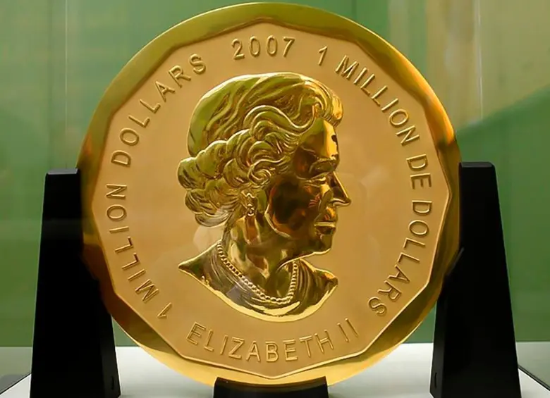 ‘Hoja de Arce’ robada del Museo de Bode de Berlín. Construida con 100 kilos de puro oro, se cree que la obra fue fundida. Foto cortesía.