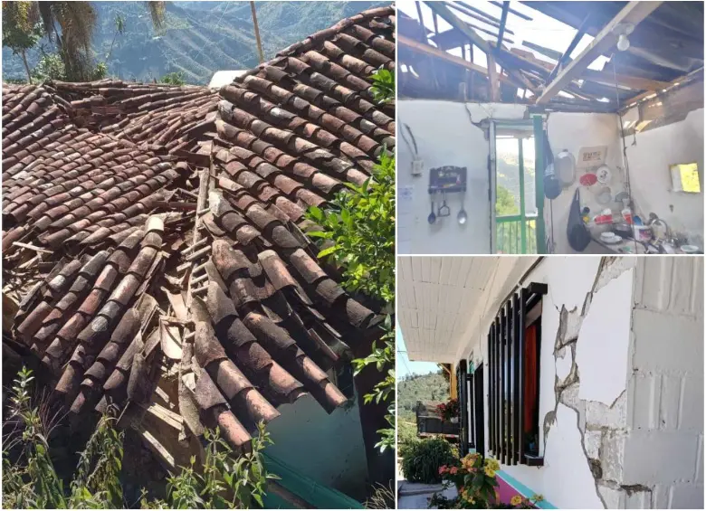 Techos parcialmente colapsados y muros agrietados hacen parte del panorama en más de 800 casas en Antioquia. FOTOS: Cortesía