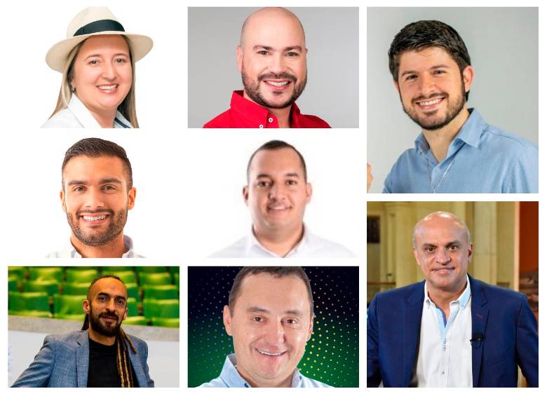 María Eugenia Lopera, Julián Peinado, Luis Miguel López, Andrés Felipe Jiménez, Daniel Restrepo, Daniel Carvalho, Elkin Ospina y Mauricio Parodi. FOTOS Archivo y cortesía
