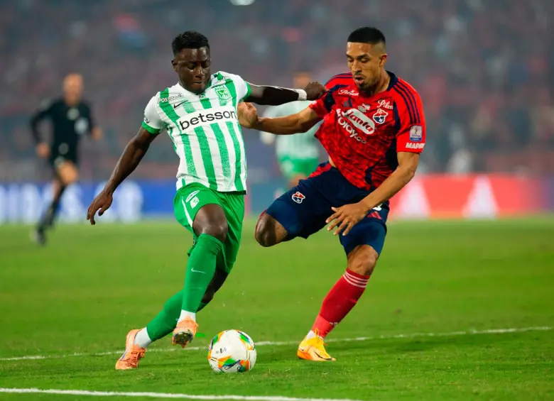 Marino Hinestroza, entre los jugadores desequilibrantes de Nacional en 2025. Suena para llegar al fútbol de Argentina. FOTO: Camilo Suárez