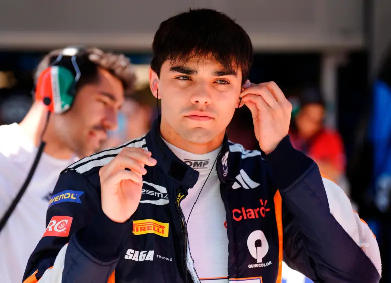 Sebastián Montoya, piloto colombiano que compite en la Fórmula 2, este fin de semana tiene acción en España. FOTO: GETTY