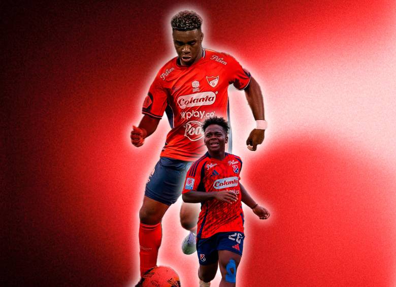 El futbolista Jhon Edwin Montaño es el goleador del DIM en lo que va del segundo semestre del 2026. Fotos: Camilo Suárez y @DIM_Oficial 