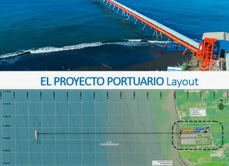 El puerto, ubicado en Punta de Piedra, en Turbo, avanza hoy en un 75% de su fase de estructuración. Foto: cortesía.