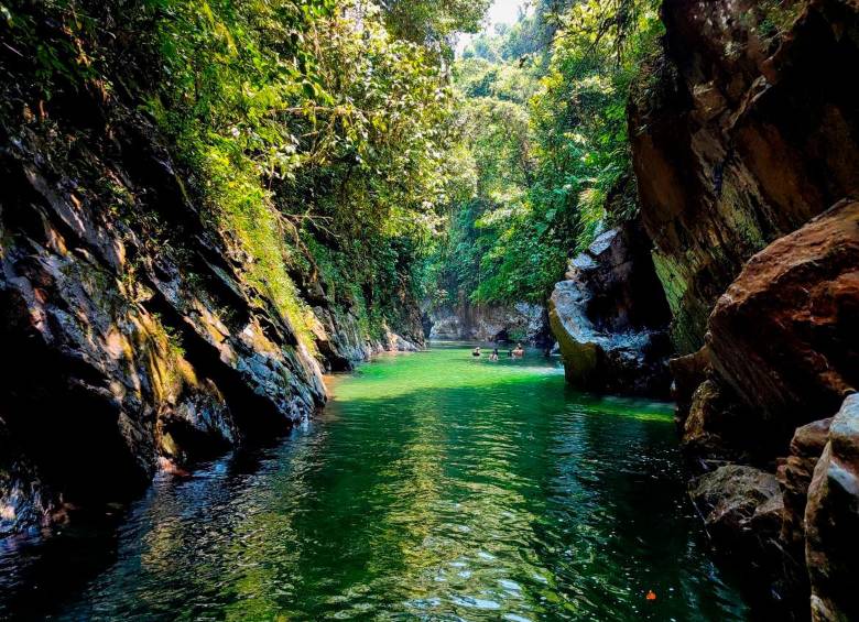 El charco Dulce Melcocho muestra toda la belleza del cañón con sus aguas cristalinas y su cobertura boscosa. FOTO Juan Diego Ortiz Jiménez