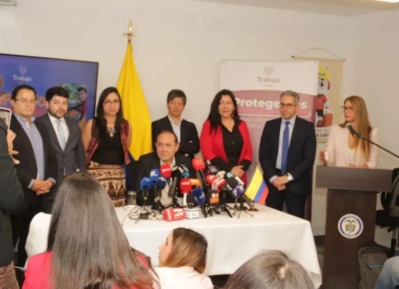 Rueda de prensa del Ministerio de Trabajo.