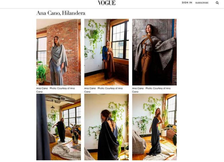 Así fue la publicación del trabajo de Ana Cano en Vogue. FOTO REDES SOCIALES.