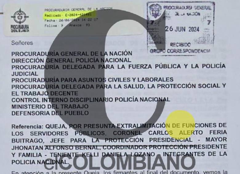 Queja de algunos escoltas en la Procuraduría.