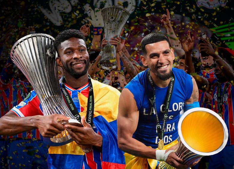 Jéfferson Lerma y Daniel Muñoz, campeones de la Conference League de Europa. FOTO GETTY