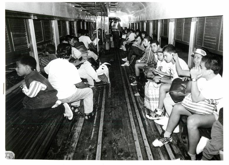 Interior de los vagones del Ferrocarril de Antioquia. FOTO: Archivo EL COLOMBIANO