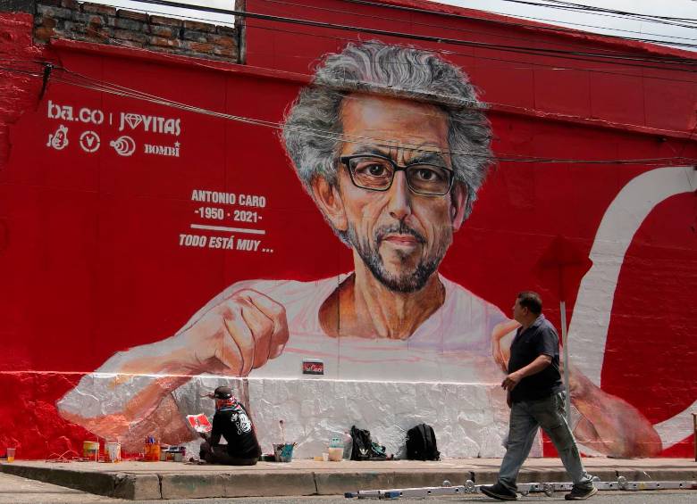 El mural en homenaje a Antonio Caro fue inaugurado este sábado. La obra de arte urbana también es parte de la iniciativa Ba.Colors FOTO: Horus Thor Amaya Arbeláez 