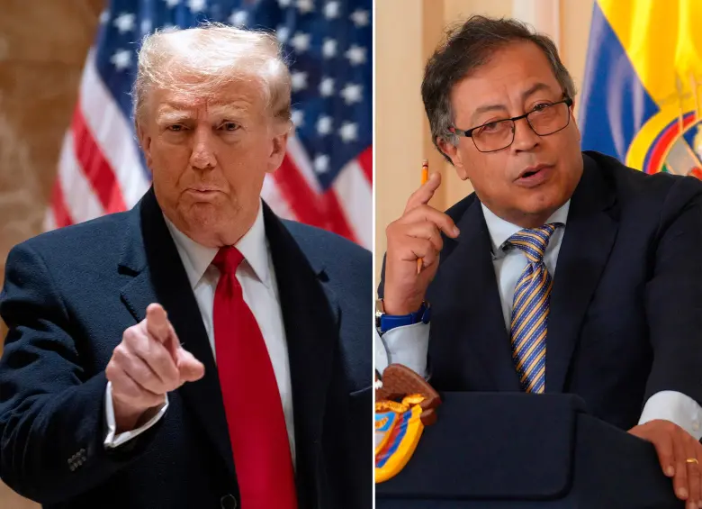 Las relaciones entre Donald Trump y Gustavo Petro han sido tortuosas. Fotos. Getty y Presidencia