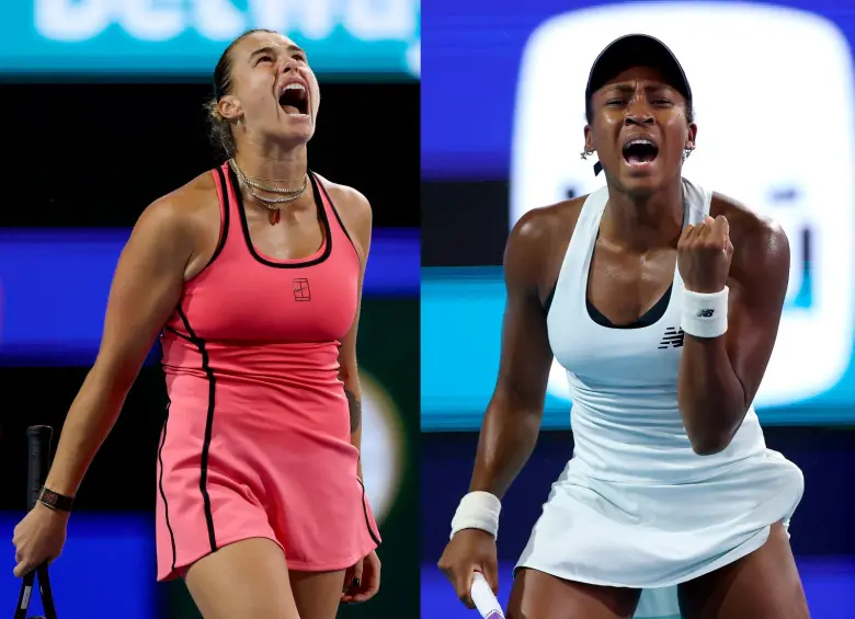 Aryna Sabalenka es la actual campeona del WTA 1000 de Miami. Coco Gauff jugará su primera final en el torneo. FOTOS: GETTY