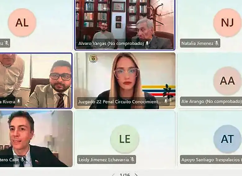 Momento del comienzo del juicio ayer contra Daniel Quintero en el juzgado 22 Penal del Circuito de Medellín. FOTO CAPTURA DE PANTALLA