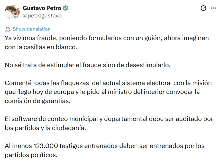 Documento de Presidencia contradice a Petro: concluye que no hay pruebas de fraude electoral