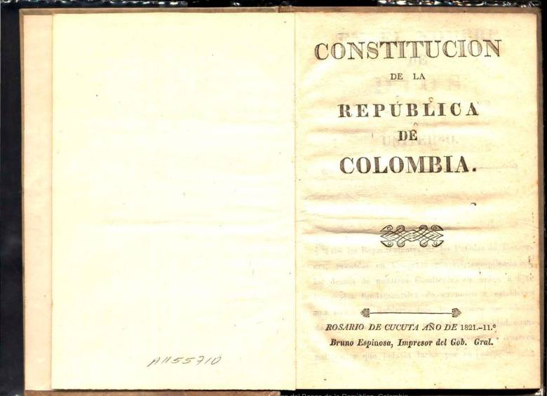 La Constitución de 1821. FOTO babel.banrepcultural.org