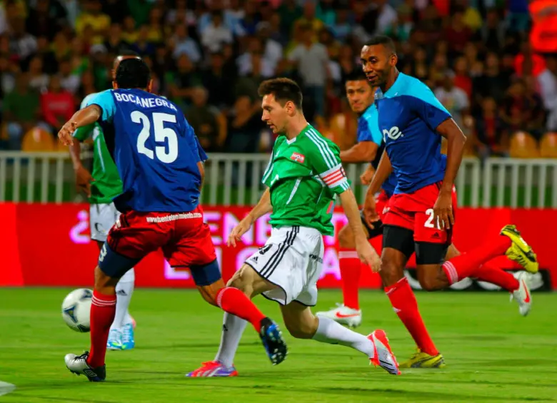 Lionel Messi en el evento La Batalla de Las Estrellas, celebrado en 2013 en el Atanasio Girardot. Foto: Juan Antonio Sánchez. 