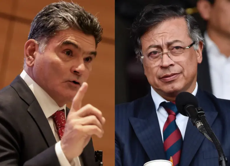 El procurador general, Gregorio Eljach; y el presidente de Colombia, Gustavo Petro. FOTO: Presidencia y Colprensa.