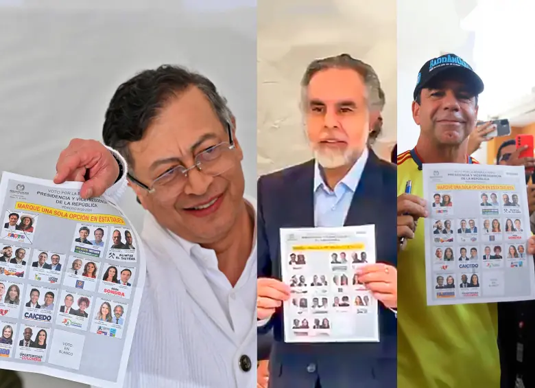 El presidente Gustavo Petro, el ministro del interior Armando Benedetti, el acalde de Barranquilla Alejandro Char, ejercieron su derecho al voto y mostraron sus preferencias políticas. FOTO: AFP y capturas de video