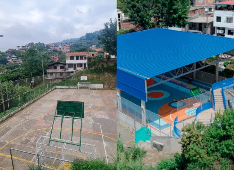 Placa polideportiva vereda El Ajizal. Fotos: Cortesía