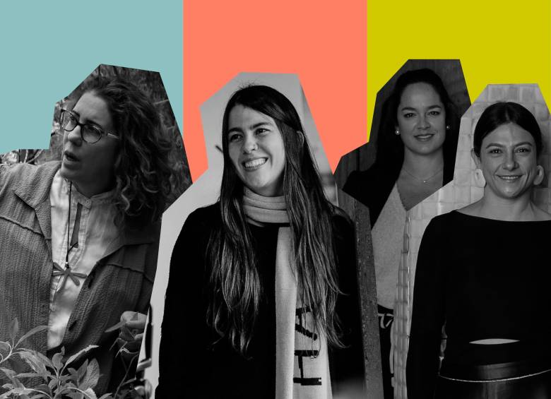 De izquierda a derecha: Diana Wiesner, María Adelaida Herrera, Jimena Londoño y Laura Escobar: FOTOS: cortesías. COLLAGE: José Manuel Rodríguez. 