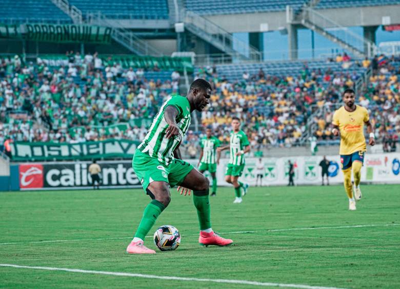 Dairon Asprilla, uno de los hombres más desequilibrantes de Nacional ante América. FOTO CORTESÍA ATLÉTICO NACIONAL