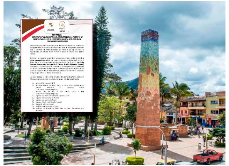 Documento con los requisitos para aspirar a cargo de personero. Foto: EL COLOMBIANO y Cortesía 