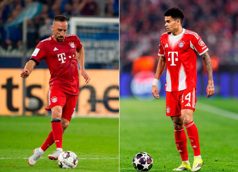 Franck Ribéry fue el extremo por izquierda del triplete del Bayern en 2013. Luis Fernando Díaz busca hacer historia de la misma manera esta temporada en el club de Baviera. FOTOS: GETTY