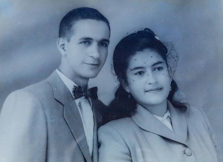 Rafael Tamayo y su esposa María Elvia Acevedo García, recién casados. FOTO Cortesía