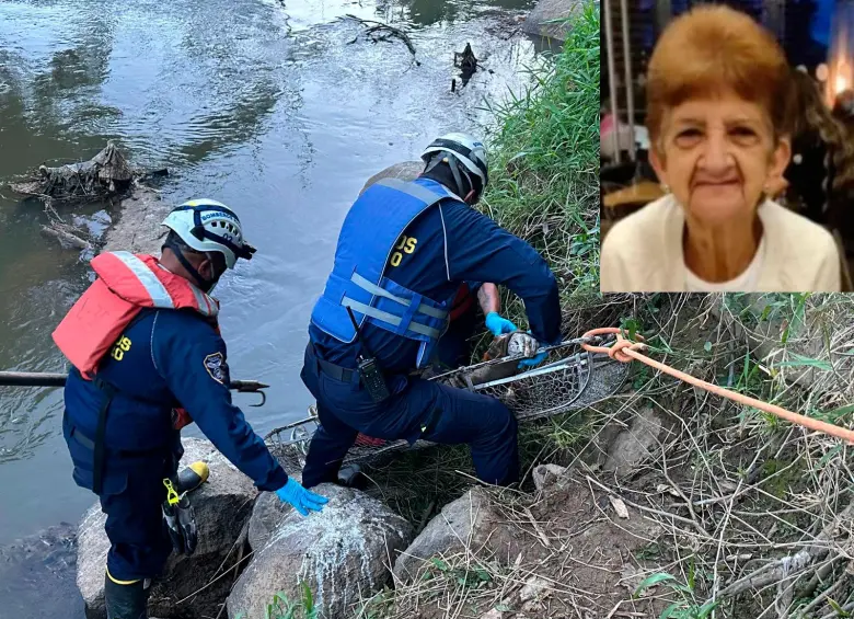El cuerpo de la señora Otilia Garcés fue rescatada del cauce del río Negro el pasado martes. FOTOS CORTESÍA