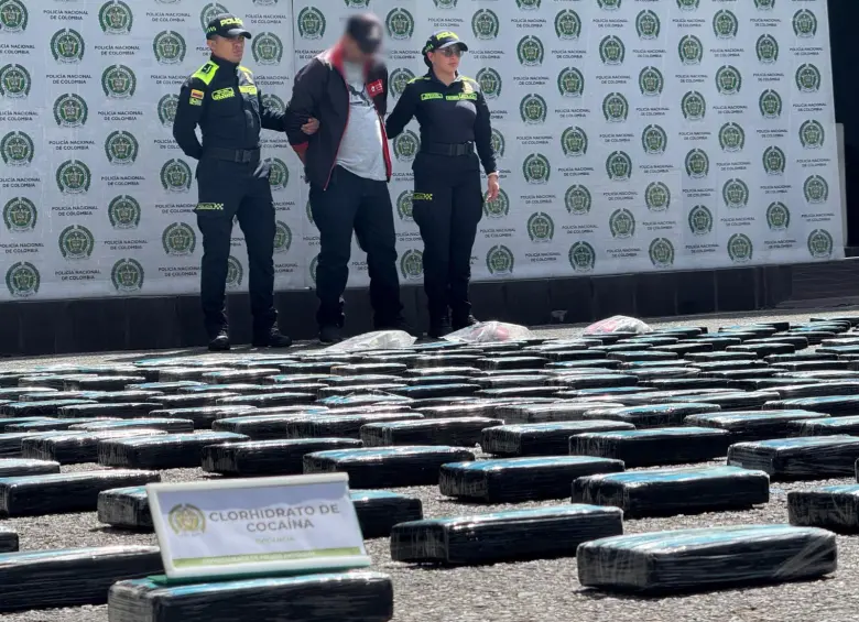 Incautación de cocaína en Antioquia. FOTO: POLICÍA ANTIOQUIA