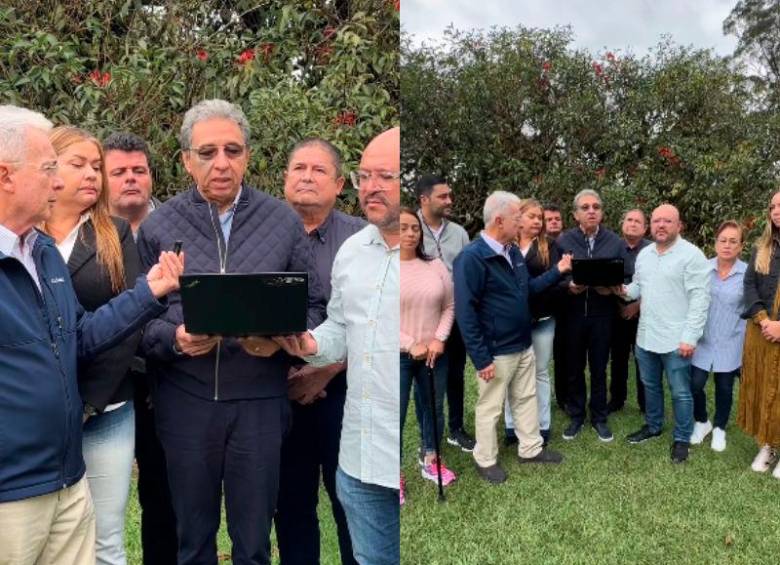 Concejales del Centro Democrático sentaron su postura en contra de reelección del personero William Yefer Vivas. Foto: Pantallazos de video en Instagram de Álvaro Uribe Vélez. 