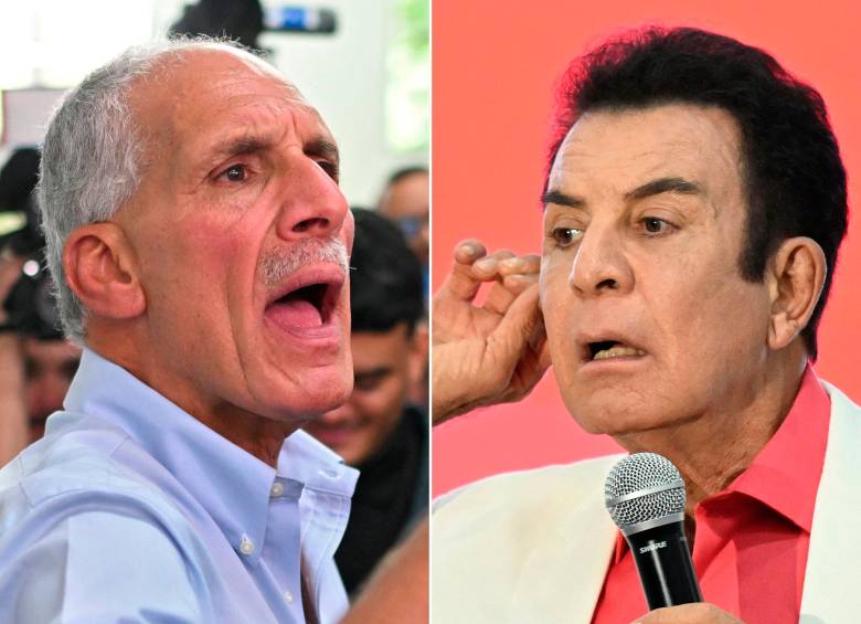 Salvador Nasralla, candidato del Partido Liberal (PL); y Nasry Asfura, candidato del Partido Nacional (PN). Ambos son de derecha. FOTOS: AFP
