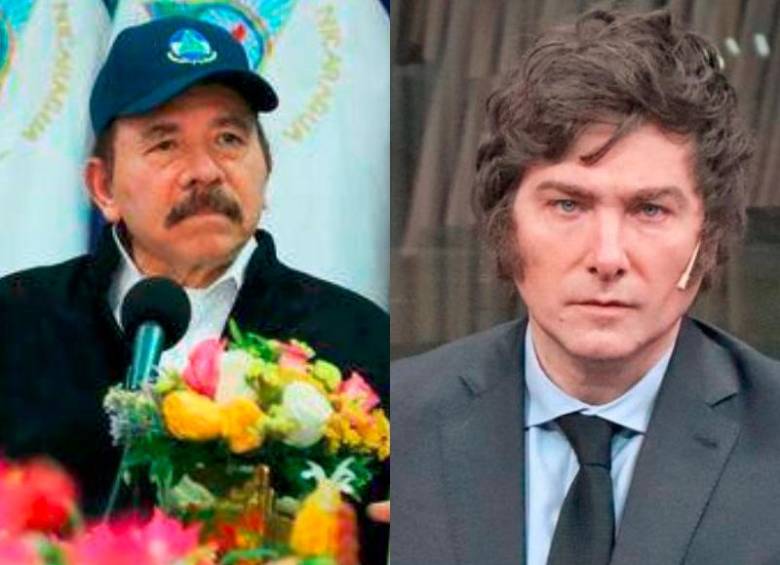 Javier Milei no invitó a su homólogo nicaragüense Daniel Ortega a su posesión este 10 de diciembre. FOTOS: AFP y tomada de X (antes Twitter) @JMilei 