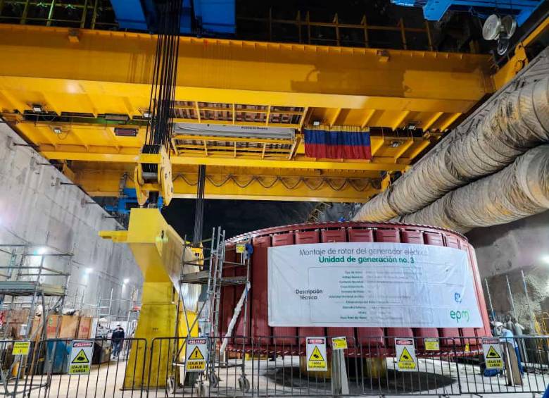 Este es el rotor de la tercera unidad de Hidroituango. Foto: Cortesía. 