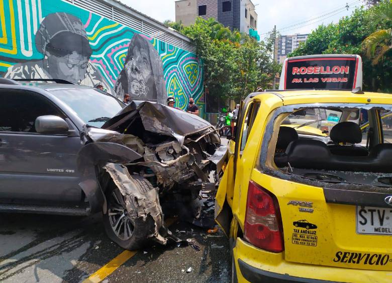Cinco carros resultaron implicados en el accidente. Foto: Cortesía