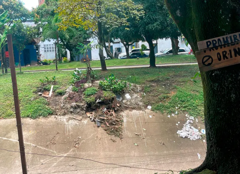 Este fue el jardín que provocó la discordia entre dos habitantes de calle y que acabó con el asesinato de Luisa Fernanda a un costado de la quebrada La Guayabala. FOTO: SINDY VALLE