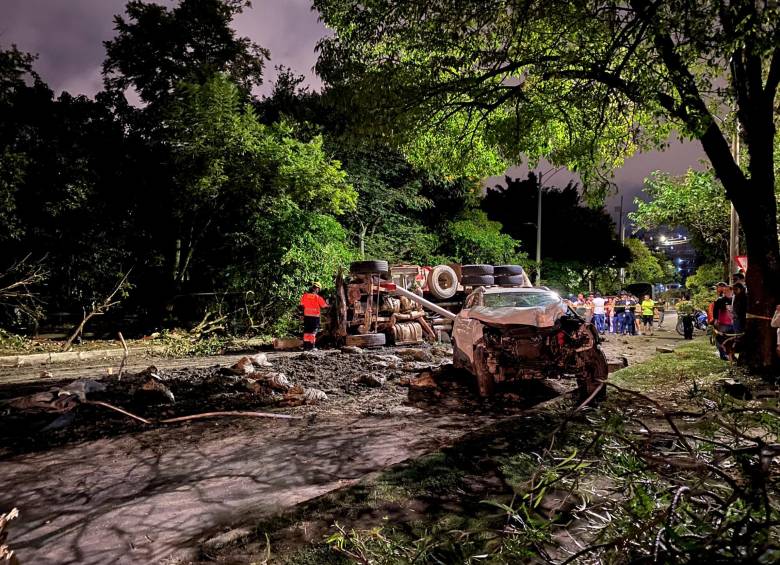 Tres conductores de moto y un parrillero fueron las cuatro víctimas fatales del accidente. FOTO: CORTESÍA DAGRD