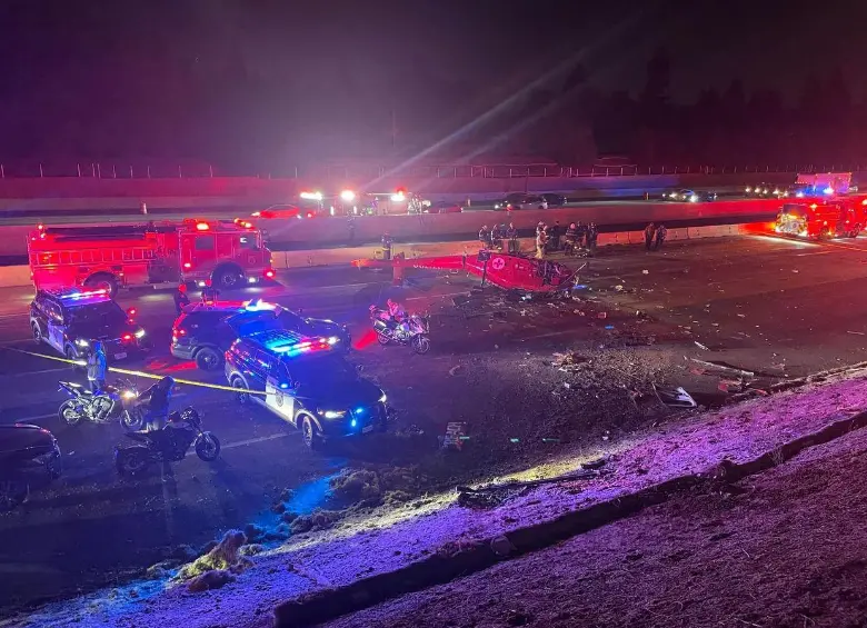 Grave accidente aéreo dejó a tres personas en estado crítico en California, Estados Unidos. FOTO: Tomada de las redes sociales