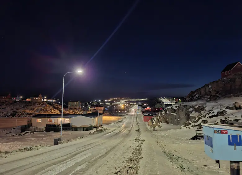 Imagen del 7 de enero de 2026 del paisaje de Aasiaat, Groenlandia, un territorio autónomo de Dinamarca. FOTO: Xinhua/Zhang Quanwei